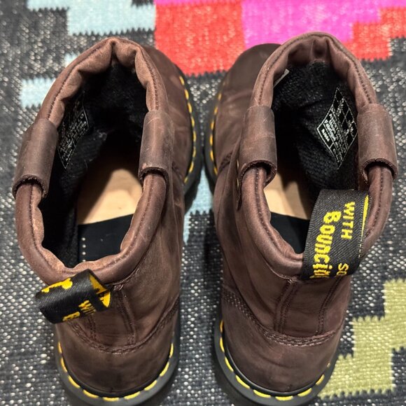 Dr. Martens Anistone Lo Leather Biker Boots, Dark Brown, US M 7/US W 8/EU39/UK7 - Picture 9 of 13